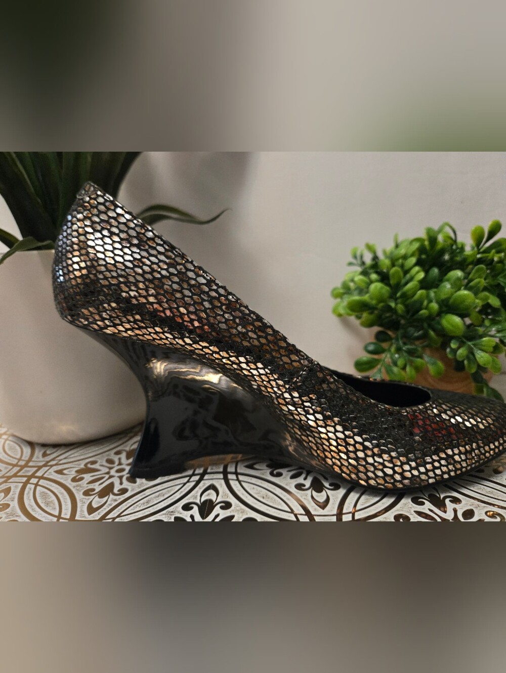 Kelsi Daggar Fish Scale ADORE Wedge Heels